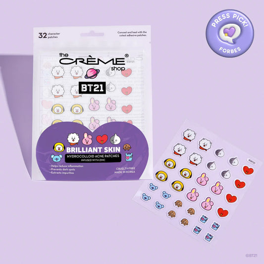 The Crème Shop | BT21: Brilliant Skin - Hydrocolloid Acne Patches | Infused with Zinc